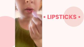 using different lipsticks