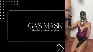 handjobs gas mask in leather gloves