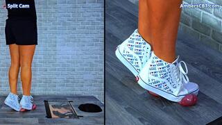 Shredding His Cock & Balls Under My Vans Hi Tops - Split Cam - A145SPLIT