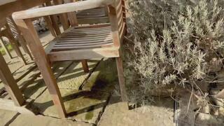 Wetting myself in the garden