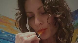 Sucking and Licking my lollipop and getting spanked