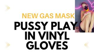 new gas mask and vynil gloves