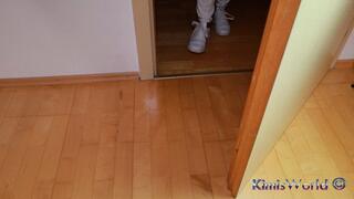 White Sneakers – White Jeans – Black Reinforced Toe Pantyhose