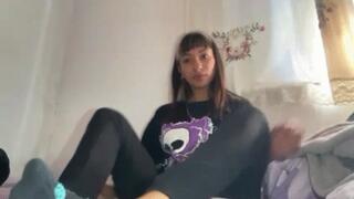 Tickling latina girlfriend's feet up