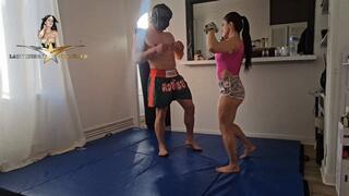 Mma fight, I hit his balls and strip him naked