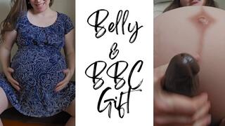 Belly & BBC Gift - A futanari jerk off scene featuring Belly Fetish, Pregnant Belly, Futa, and Squirting Dildo ft MILF Sassypantz