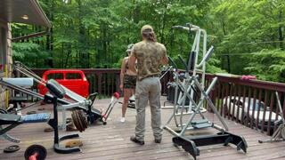 Military Bootcamp Face Farting FaceSitting sloppy deepthroat toys fucking in Gym!!