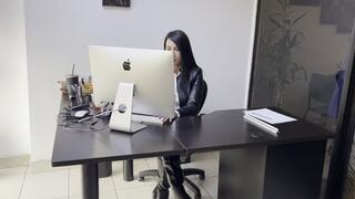 Kahina in jeans and leather