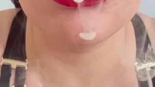 Smoking MILF Mistress smokes a fat blunt