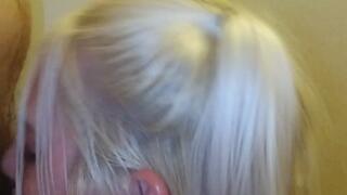 On my knees for his big cock