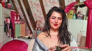 SMOKING IN SILK ROBE