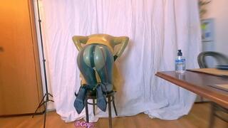 Latex Girl with XXX- Huge Boobs in Public Pleasures Huge Dildo & BJ in Transparent Outfit PART 2