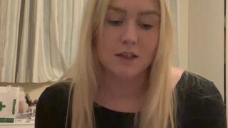 Spitting into leather gloves