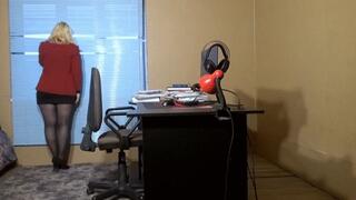 Hot secretary at photo shoot