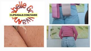 ASMR - thick thigh weigh in wearing cutoff jean shorts