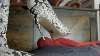 Teacher Sophia In Snake Boots And Tan Pantyhose Splash Balls Of Rudes Spiderman - Shoes Part - Polish Language