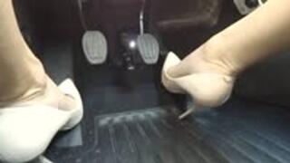 Debbie Drives Hard In Nude Heels - Floor View