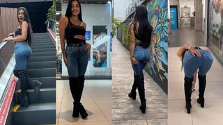 wet jeans at the mall