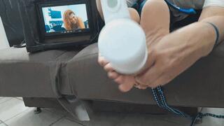 Little Fox and susu in soles tickling on the tropical tv