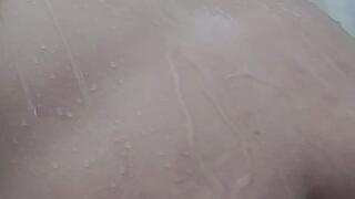 Feeling the warm water fall all over my body at the shower