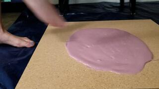 New Model: Lovie Lupine Stuck Barefoot in Purple Glue