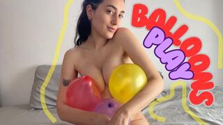 balloons, inflating, rubbing and orgasms