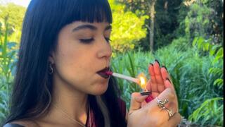 smoking cigarette in the wild