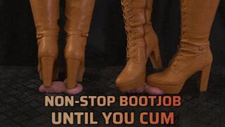 The Bootjob Will Not Stop Until You Cum, in Brown High Heels Boots (Close Version) - TamyStarly - Cock Balls Crush Trample, Shoejob, CBT, Trampling, Bootjob, Stomping