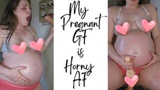 My Pregnant GF is Horny AF - A pregnant POV riding scene featuring Pregnant Belly, Belly Fetish, Dildo, and Futa featuring MILF Sassypantz