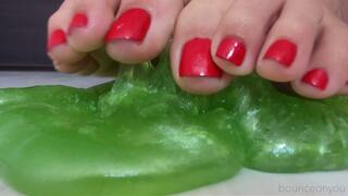 Foot play with slime