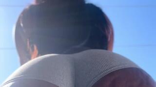 Giving my neighbors a nice view of my Ebony ass