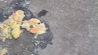 Crocs shoes crushing fruit very sexy