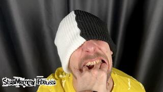 Guy Hard Biting Hand Goddess Extreme Close Up - Pushing Fingers into Mouth, Marks on Fingers, Crooked Teeth, Vore