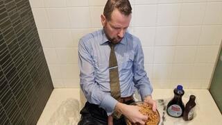 Sploshed and Gunged My New Suit - (Part 3 - Baked Beans & Chocolate Sauce)