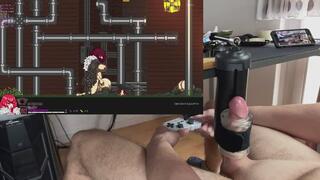 boy whimpers as synced game MILKS him (cumshots gameplay only)