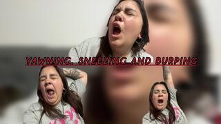 7 minutes of yawning, sneezing and burping