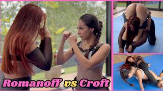 Arias Romanoff battles Mishelle Croft - the cousins of Natasha and Lara