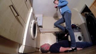 Mary Jane's Trampling With Throat Standing FLOOR CAM