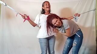 Samantha ties up and tickles her stepmom!