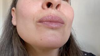 her sexy wet mouth welcome, saliva drooling