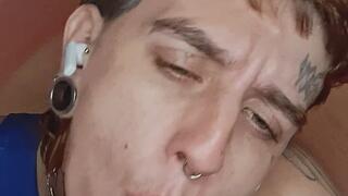 FORKED TONGUE DILDO BLOWJOB