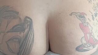 His cock is so hard with my farts he can't resist and cums sitting on his lap